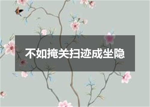 不如掩关扫迹成坐隐