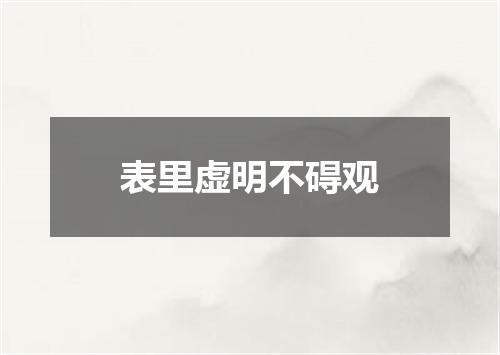 表里虚明不碍观