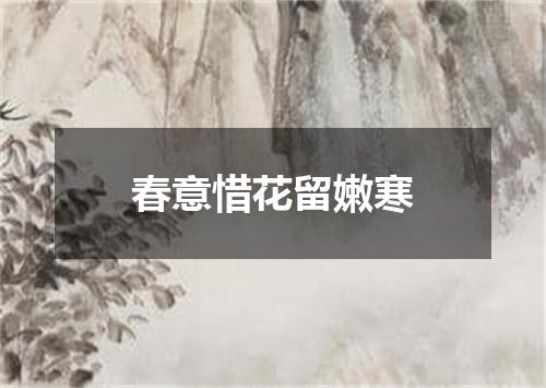 春意惜花留嫩寒