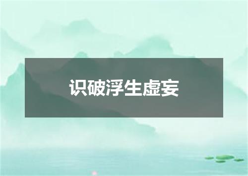 识破浮生虚妄