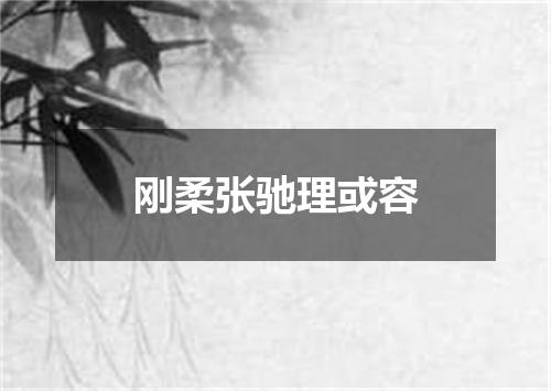 刚柔张驰理或容