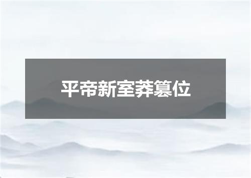 平帝新室莽篡位