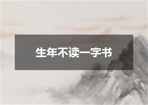 生年不读一字书