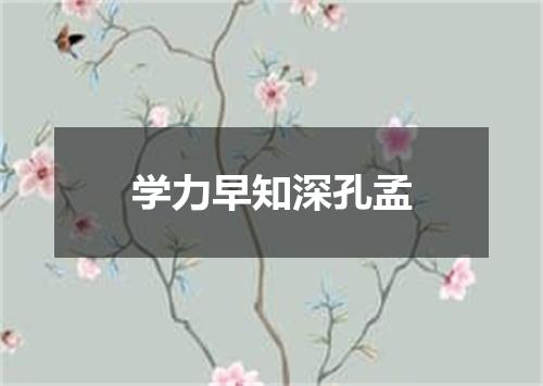 学力早知深孔孟