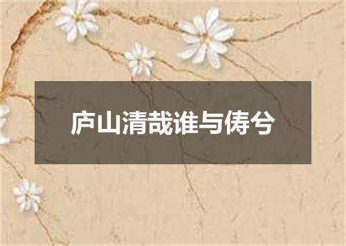 庐山清哉谁与俦兮