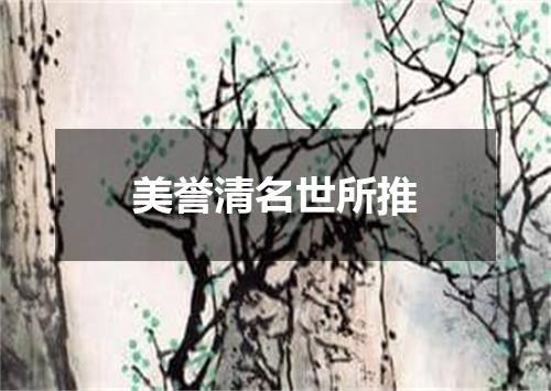 美誉清名世所推