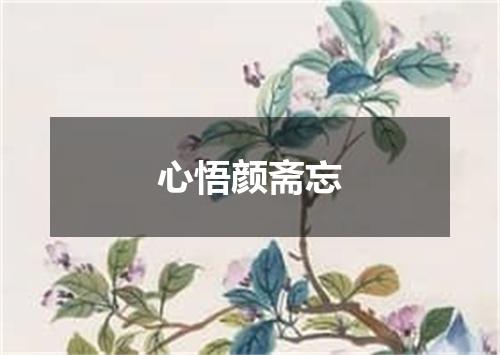 心悟颜斋忘