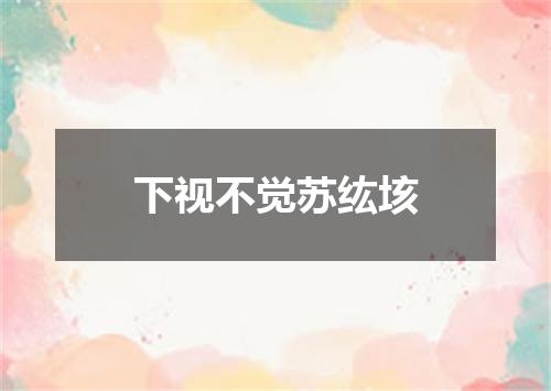 下视不觉苏纮垓