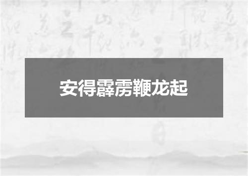 安得霹雳鞭龙起