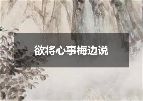 欲将心事梅边说