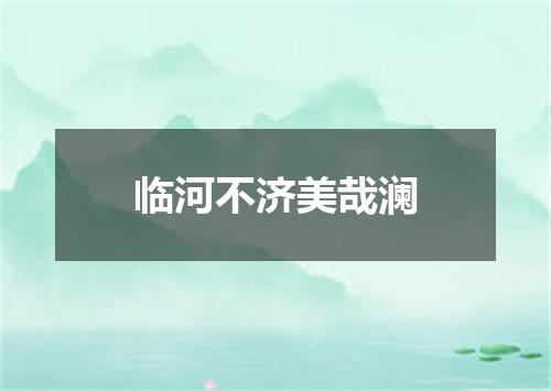 临河不济美哉澜