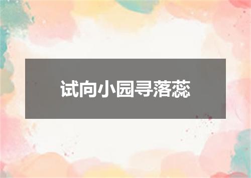 试向小园寻落蕊