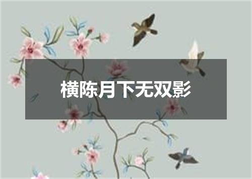 横陈月下无双影