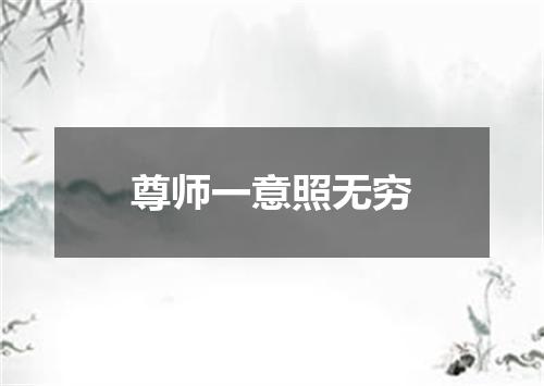 尊师一意照无穷