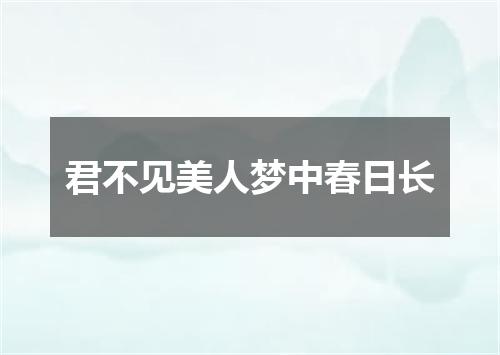 君不见美人梦中春日长