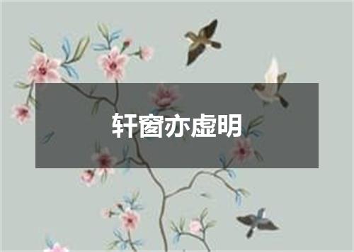 轩窗亦虚明