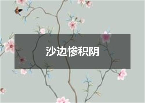 沙边惨积阴