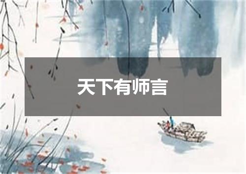 天下有师言