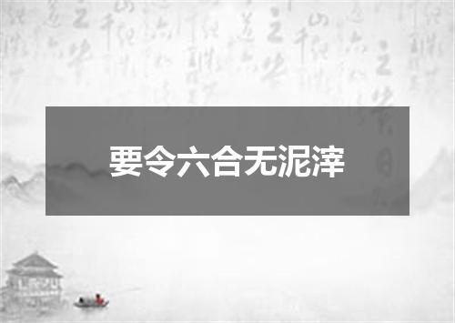 要令六合无泥滓