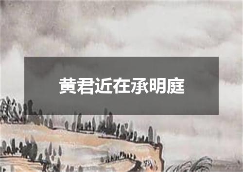 黄君近在承明庭