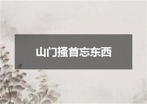 山门搔首忘东西