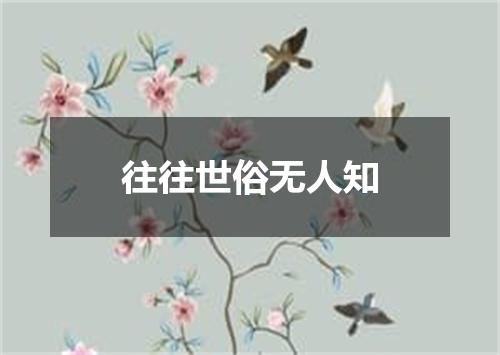 往往世俗无人知