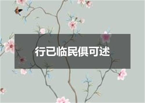 行已临民俱可述