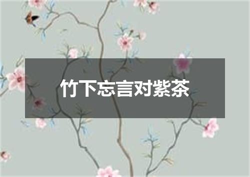 竹下忘言对紫茶