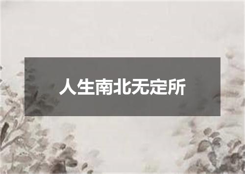 人生南北无定所