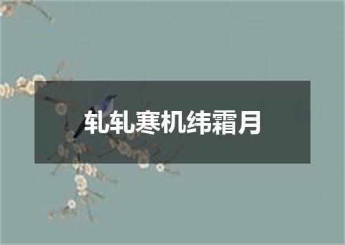 轧轧寒机纬霜月