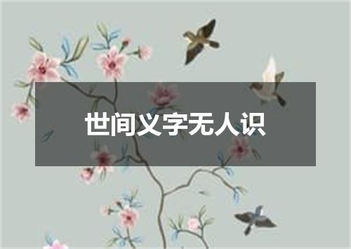 世间义字无人识