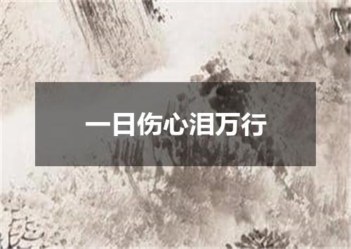 一日伤心泪万行