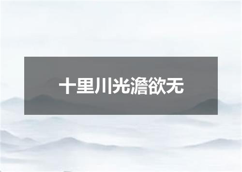 十里川光澹欲无