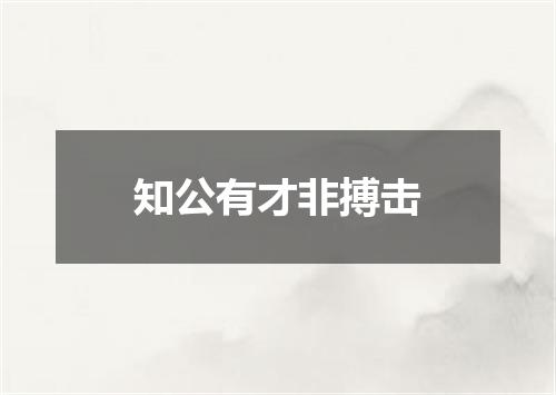 知公有才非搏击