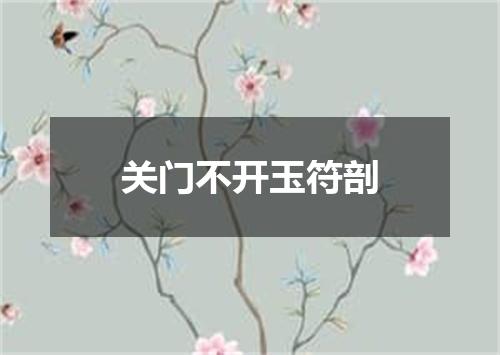 关门不开玉符剖