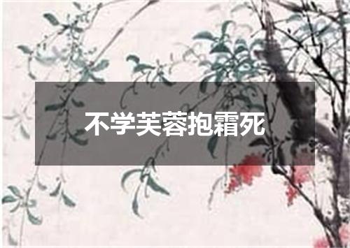 不学芙蓉抱霜死