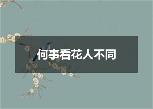 何事看花人不同