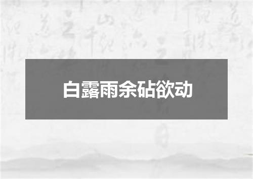 白露雨余砧欲动