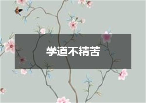 学道不精苦