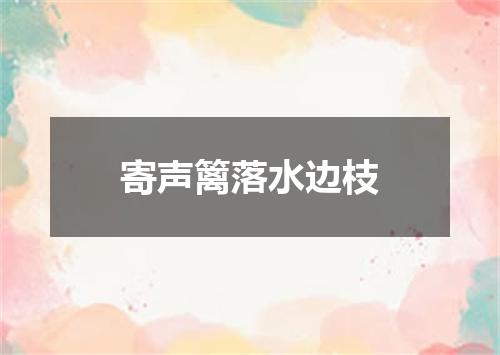 寄声篱落水边枝