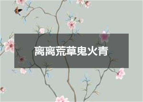 离离荒草鬼火青