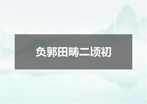 负郭田畴二顷初