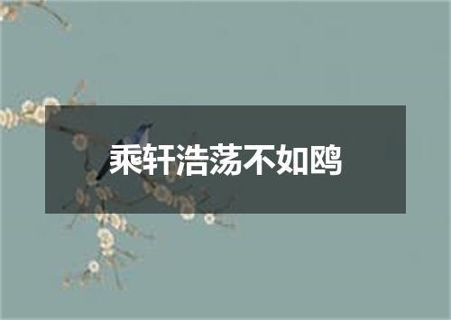 乘轩浩荡不如鸥