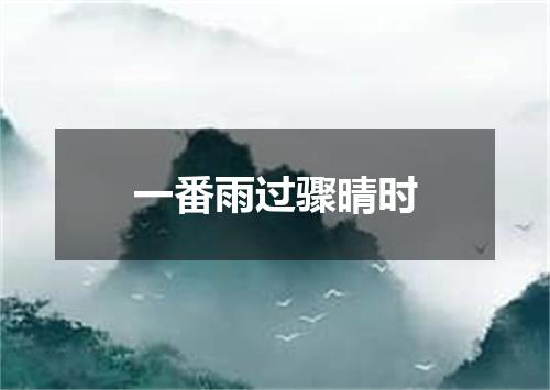 一番雨过骤晴时