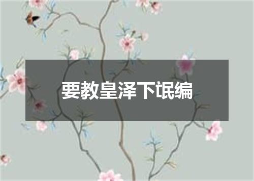 要教皇泽下氓编