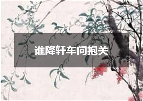 谁降轩车问抱关