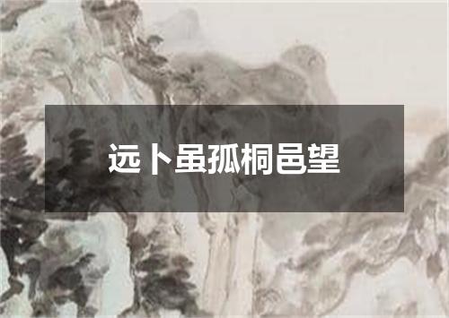 远卜虽孤桐邑望