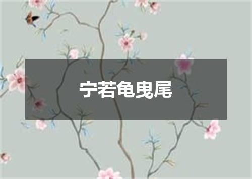 宁若龟曳尾