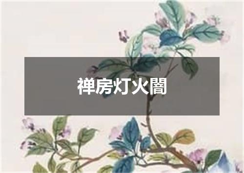 禅房灯火闇