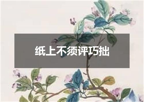 纸上不须评巧拙